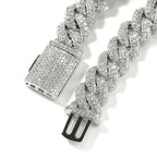 THE BLING KING 18mm Heavy Miami Cuban Chain Necklace Full Micro Paved Out Cubic Zirconia Bracelet Fashion Hiphop Jewelry