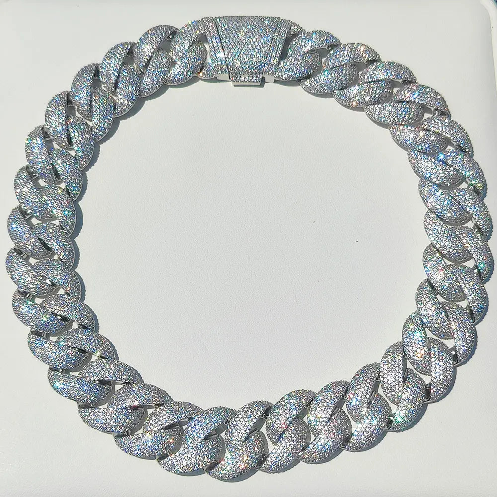 Rose Gold Cuban Chain Necklace Iced Out 24MM