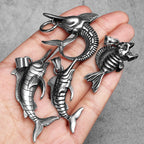 Retro Swordfish Men Necklaces with Pendant Stainless Steel Punk Jewelry for Lure Angler Gift Daily Wear Hip Hop Accessories