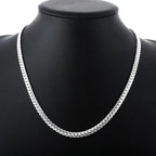 Fine Top Brand 925 sterling silver 6mm Chain Necklace for Woman Men 16-24inch Fashion Wedding Party Jewelry Gift