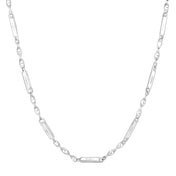 Mobius Bamboo Cross Link Chain Necklace 3mm — Stainless Steel