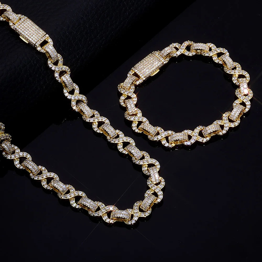 Iced Out Cuban Chain Necklace Stainless Steel 10MM