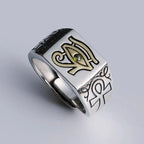 Eye of Horus Pharaoh Ring for Men and Women — Silver-Tone