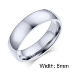 Basic Rings for Men,2/4/6/8/10mm Width Plain Dome High Polished Stainless Steel Wedding Band Promise Ring,Comfort Fit US Size