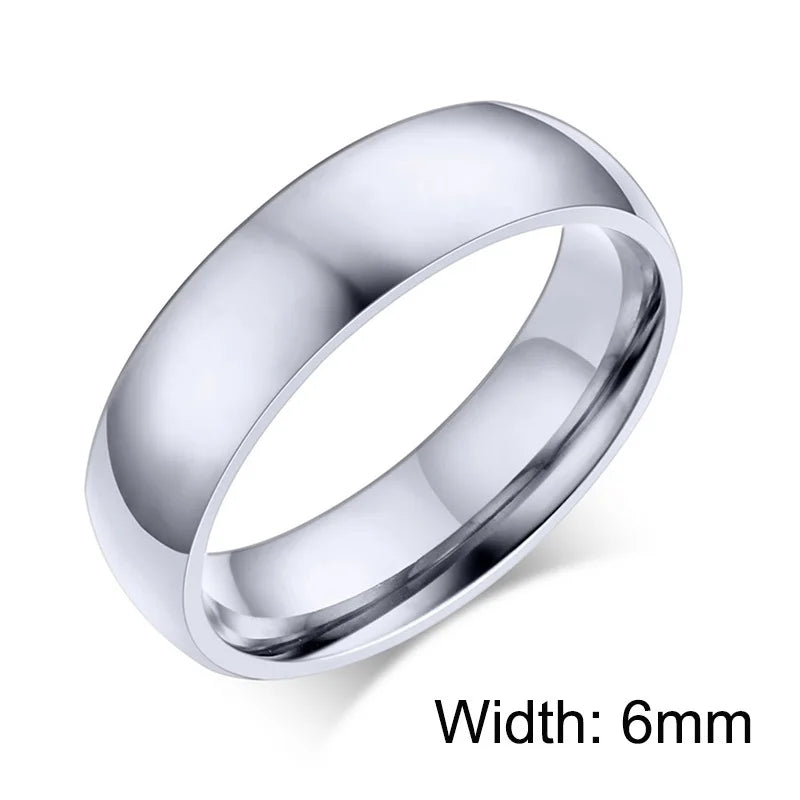 Basic Rings for Men,2/4/6/8/10mm Width Plain Dome High Polished Stainless Steel Wedding Band Promise Ring,Comfort Fit US Size
