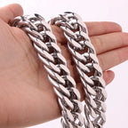 Silver Cuban Link Necklace 8-18mm — Silver