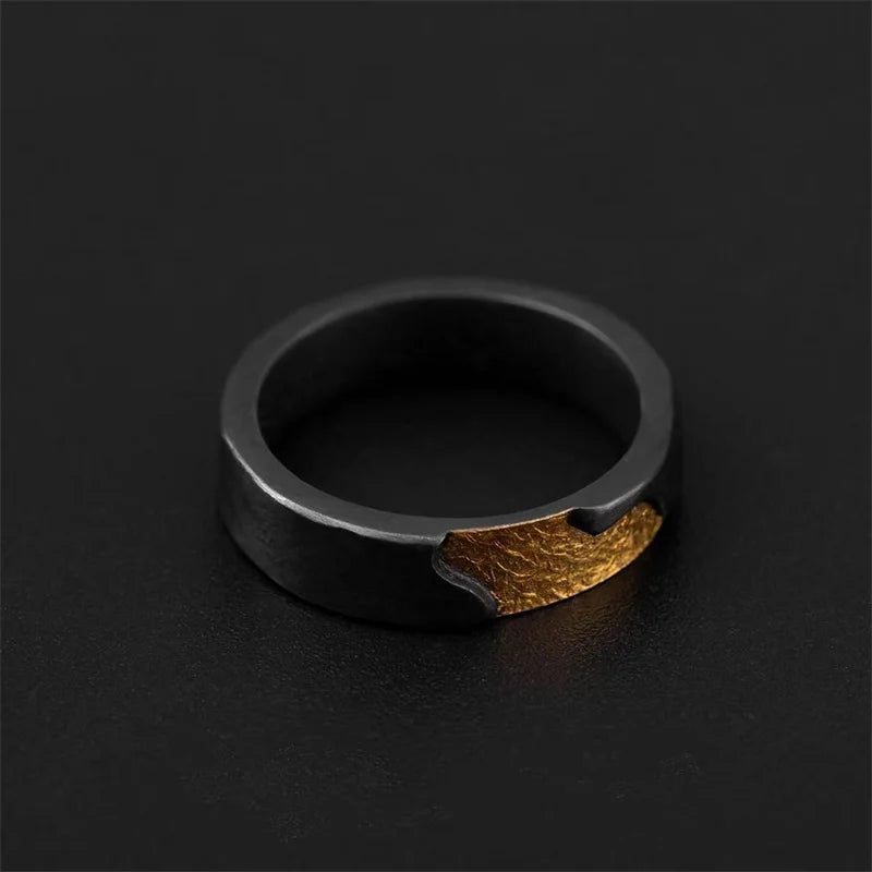 Delicate High Grade Sunshine Lines Ring Male Jewelry Adjustable Romantic Black Gold Collision Trendy Finger Ring