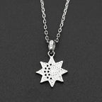 Iced Out Moon Silver Pendant Sterling Blue Zircon