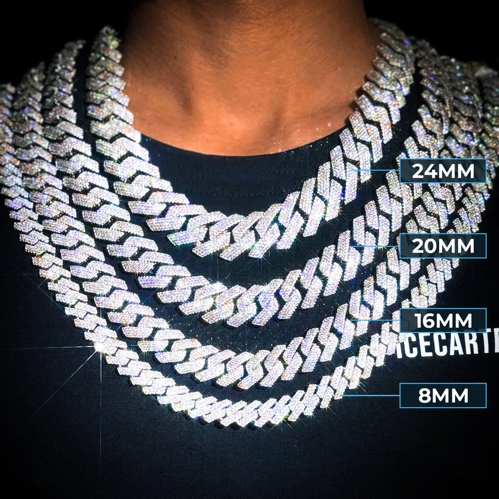 Iced Out Cuban Chain Necklace Stainless Steel 8-25MM