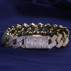 Rose Gold Cuban Bracelet Iced Out 15MM 4-Row