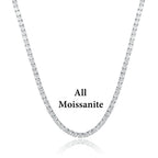 SEMNI 3mm--5mm Moissanite Diamond Tennis Chain Necklace for Women Men 925 Sterling Silver Plated with White Gold Fine Jewelry