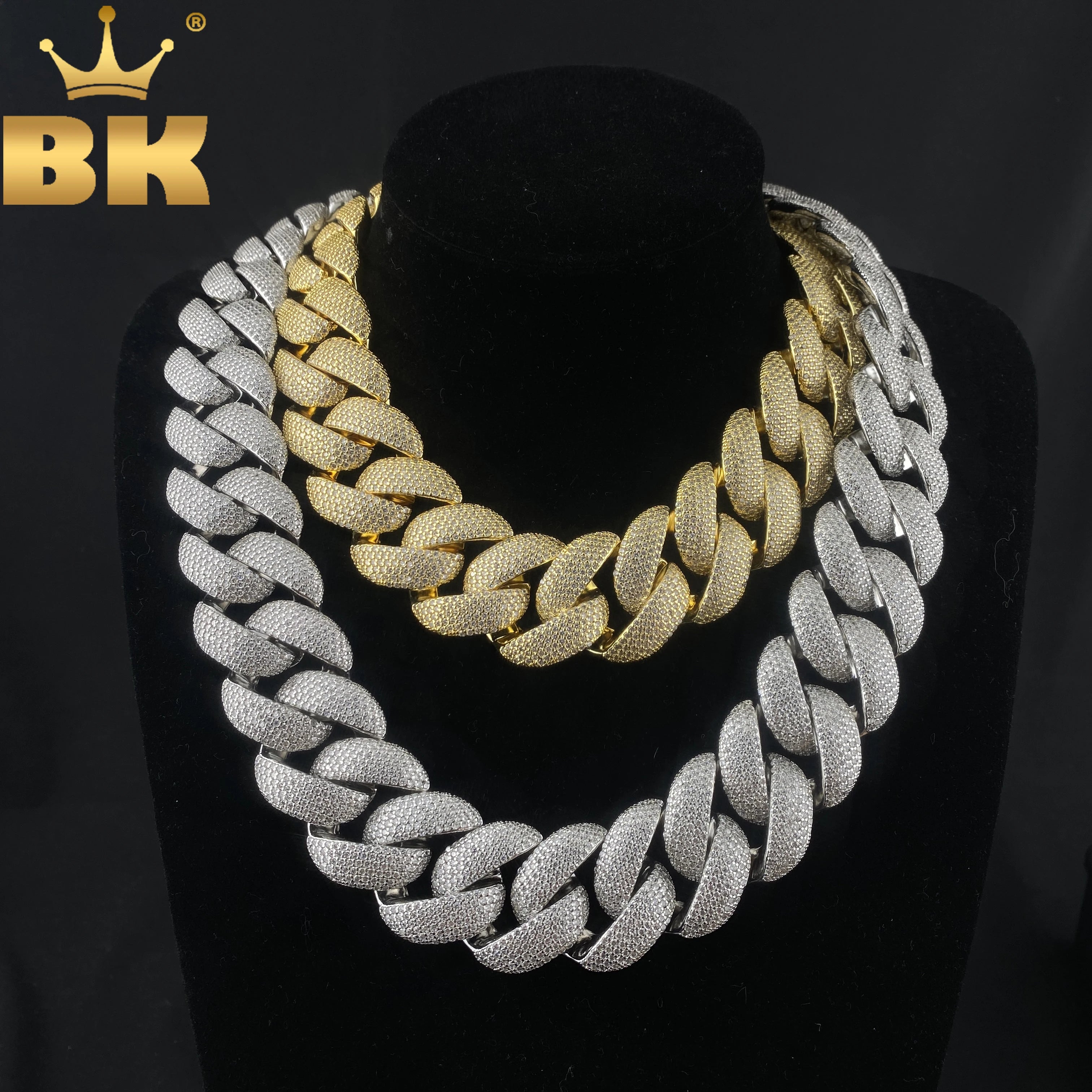 THE BLING KING 28mm Heavy Miami Cuban Necklace Micro Paved Out Cubic Zirconia Fashion HipHop Jewelry For Men