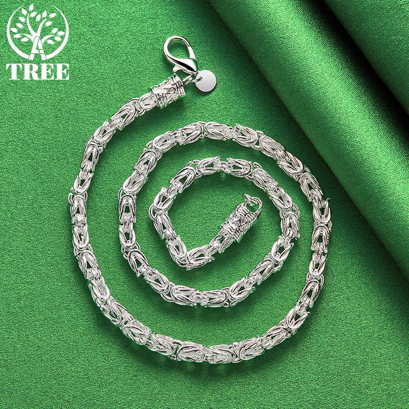 ALITREE 925 Sterling Silver Dragon Keel Chain Necklace For Women Men Engagement Wedding Fashion Jewelry Birthday