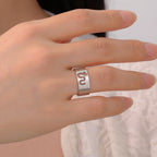 Skyrim Hollow Dragon Ring for Men Women Stainless Steel Wide Finger Rings Animal Jewelry Anniversary Birthday Gift
