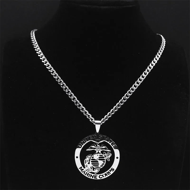 Statement Pendant Necklace — Stainless Steel