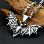 Gothic Bat Steel Pendant Necklace Punk Biker Animal