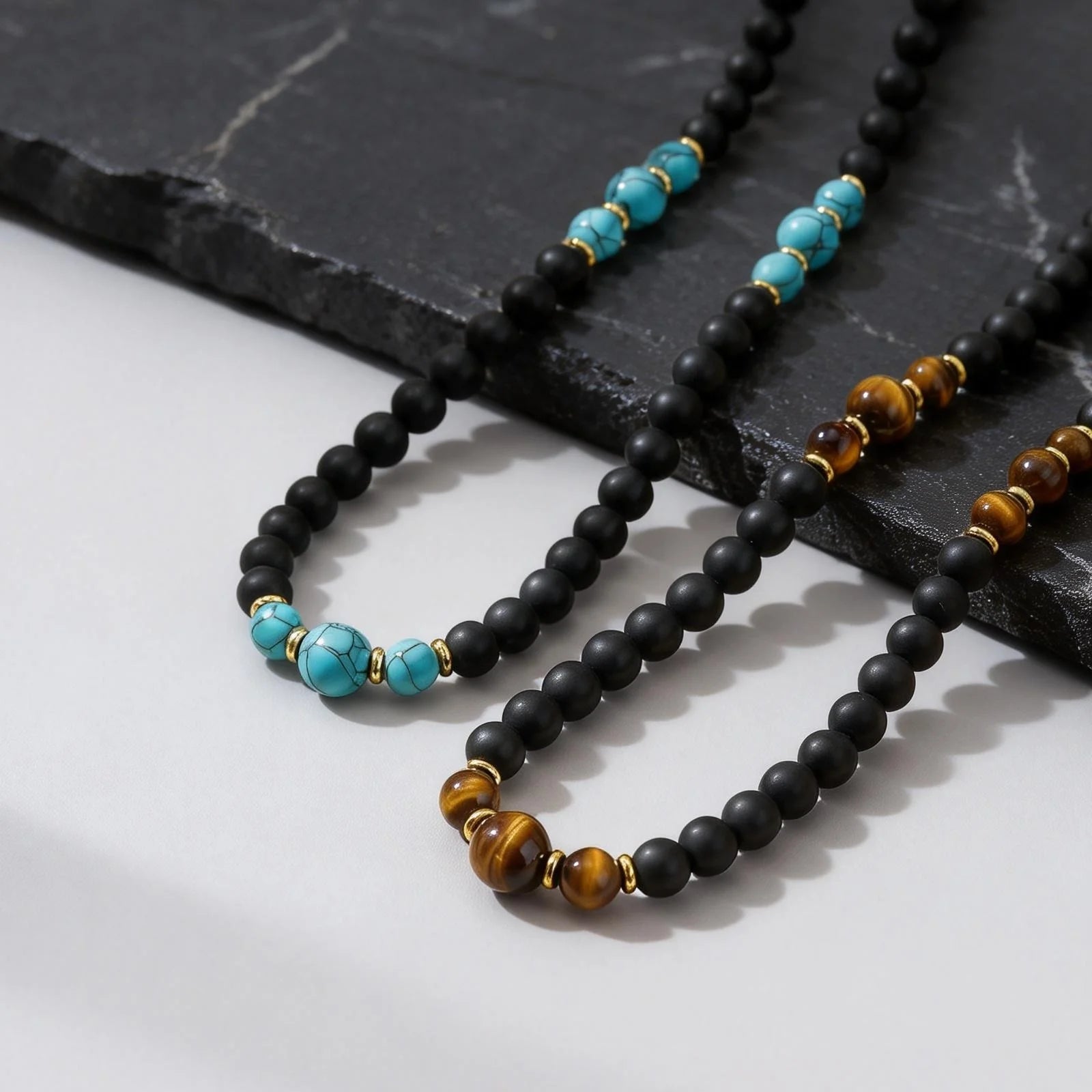 Turquoise Beaded Stone Collar Necklace