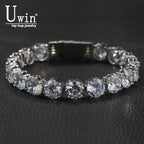 UWIN 10mm Tennis Chain Bracelet Zirconia Iced Out Cubic Baguette Bail Zirconia Fashion Luxury Hiphop Jewelry