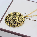 Skull Coin Medallion Pendant Necklace