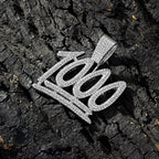 Fashion Shine Number 1000 Fraction Pendant Necklace With14mm Crystal Cuban Chain For Men Women Hip Hop Party Jewelry Accessories