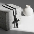 Gold Cross Jesus Pendant Necklace Titanium Steel