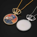 Crown Photo Pendant Necklace Statement