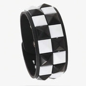 Punk Rivet Leather Bracelet — Stainless Steel