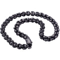 12MM Wide Stainless Steel Mens Skull Link Chain Necklace Men Punk Gothic Choker Skeleton Bracelet Men Man 50 70CM Long