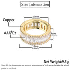 Iced Out Ring Stainless Steel 8MM CZ