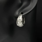 Star Silver Earrings Vintage Sterling Chunky Zircons