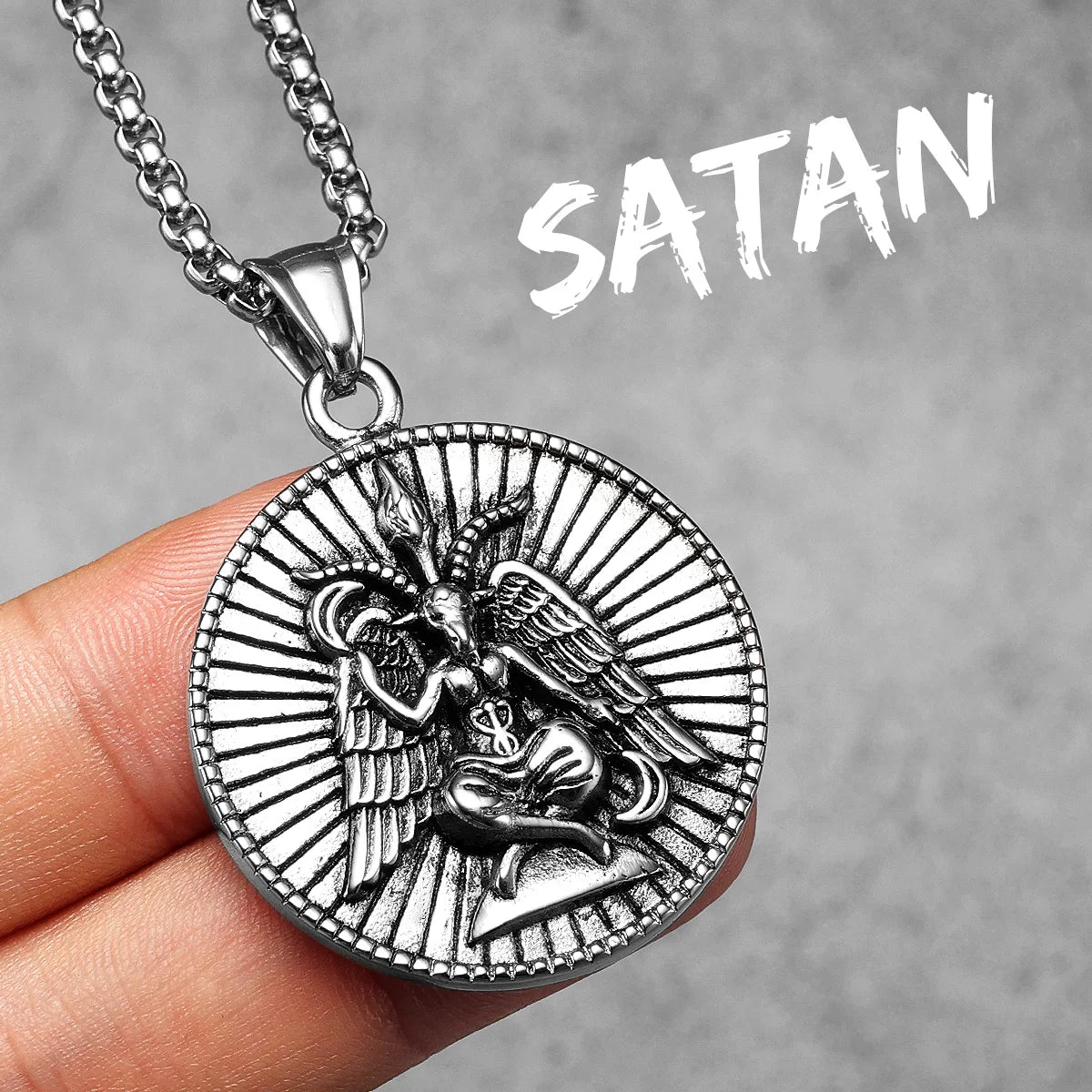 Fallen Angel Satan Pendant — Stainless Steel