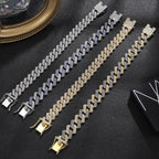 TrendMen Hiphop Rock Cuban Link Chain Alloy Necklaces For men Boys Gold Color Metal Crystal Clavicle Chain Party