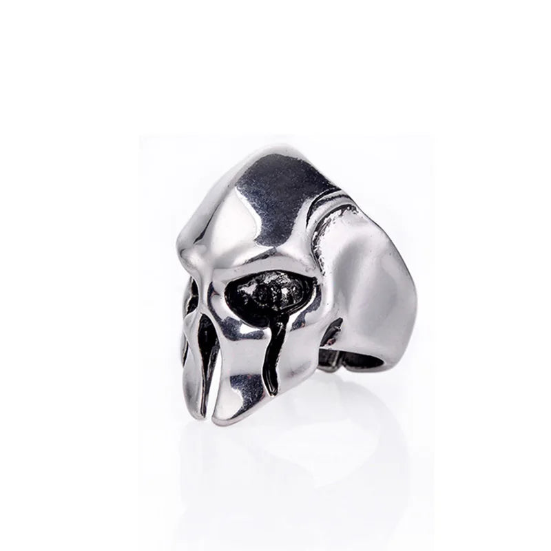 Retro Spartan Mask Large Ring For Men Punk Gothic Rock Hiphop Open Ring Biker Accessories Designer Jewelry Gift For Man
