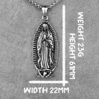 Virgin Mary Prayer Long Men Necklaces Pendants Chain Punk for Boyfriend Male Stainless Steel Jewelry Creativity Gift