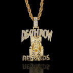 Deathlow Records Prisoner Necklace Stainless Steel Men's Fashionable Jewelry Hip-hop Rock Iced Out Pendant Party Gift