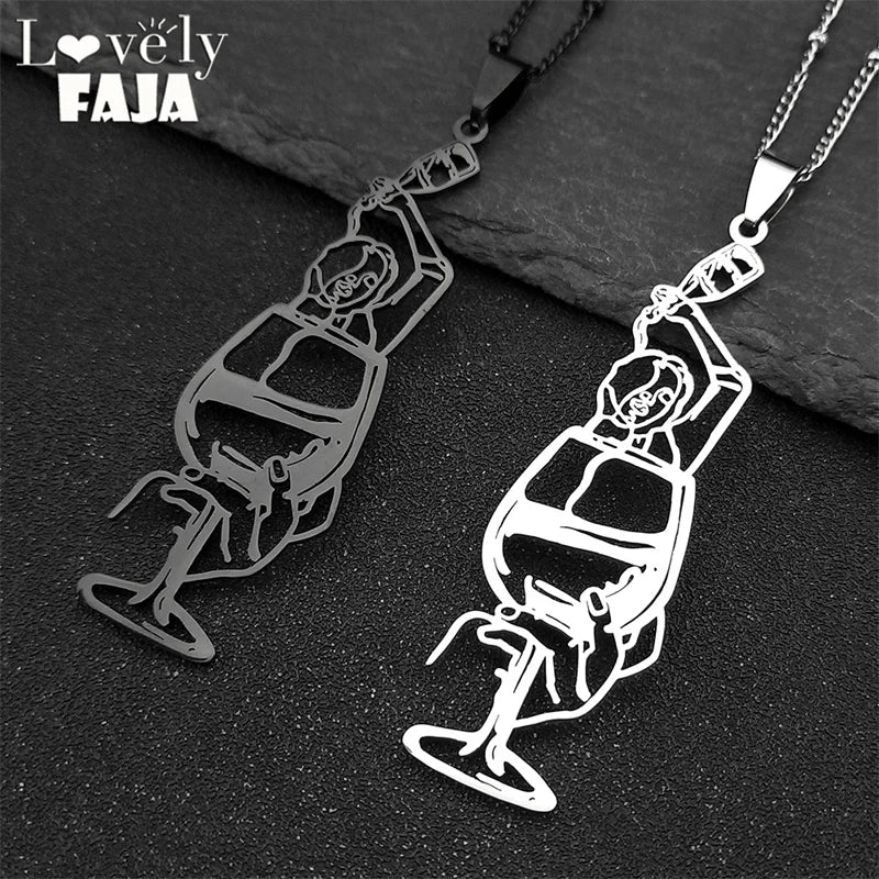 Silver Pendant Hollow Wine Glass Drinking
