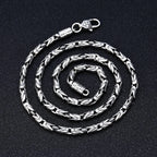 New Fashion Silver Jewelry Retro 6MM Thick Six-Character Mantra Trendy Personality Man Necklaces