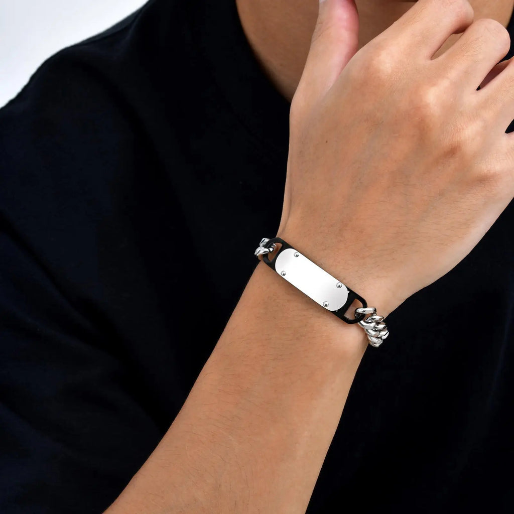 Casual Men's Thick Chain Bracelet,Never Fade Stainless Steel Wristband,New Punk Jewelry Gift