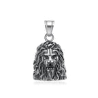 Gothic Lion Head Bell Pendant — Stainless Steel