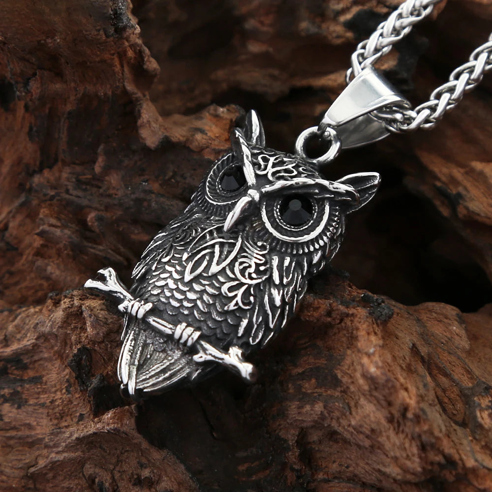Owl Pendant — Stainless Steel