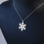 Stainless Steel Necklace Sacred Geometry Metatron Pendant Necklace Women Men Meditation Religiosus Jewelry Chain