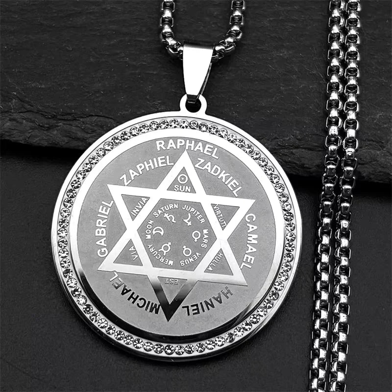 Archangel Gold Star Pendant Necklace — Stainless Steel