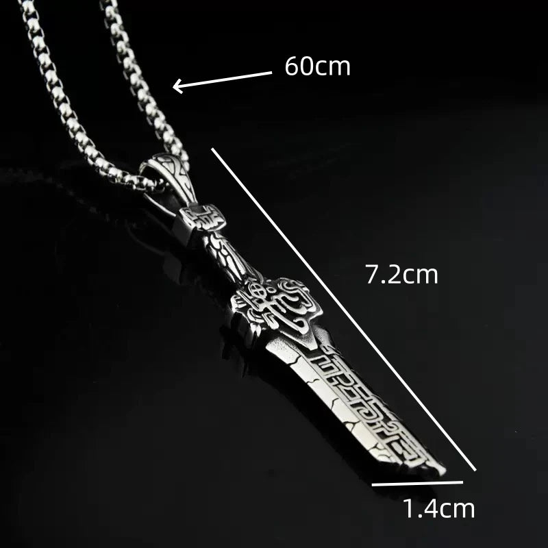 European and American style Viking amulet axe pendant stainless steel necklace couple party gift broken sword street