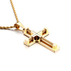 Fongten Stainless Steel Pendant Necklace for Men Multiple Color Cable Cross Twisted Link Chain Male Neck Christian