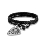 Wolf Viking Steel Bracelet Axe Leather Handmade