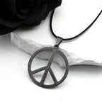 Steel Pendant Punk Peace Symbol Vintage Antique