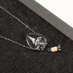 Openable Water Drop Heart Steel Chain Perfume Vial Necklace Wishing Bottle Pendant Essential Oil Diffuser Memorial Jewelry Gifts