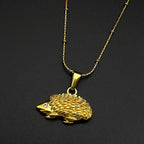 Hedgehog Pendant Necklace — Gold-Tone Stainless Steel