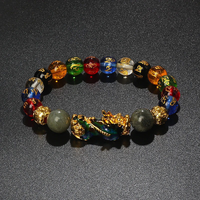 Color-Changing Natural Stone Pi Xiu Beaded Bracelet