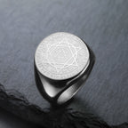 LIKGREAT Hexagram Zodiac Sign Ring for Men Women Star of David 12 Constellation Rings Stainless Steel Jewelry Amulet